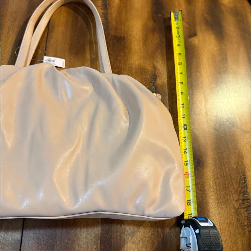 Victorias Secret Bag Bare Beige Cinch Close Tote Carry All Purse - Picture 9 of 9
